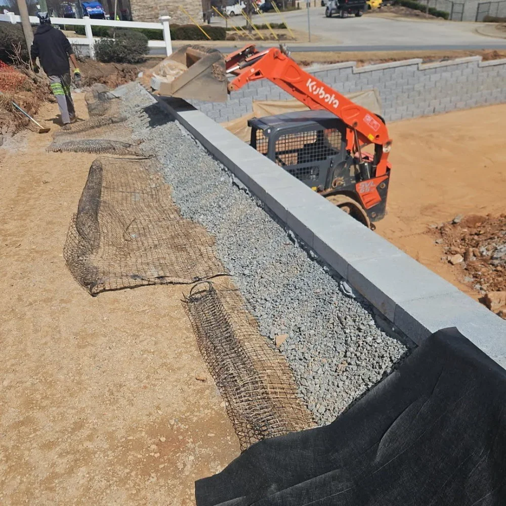 Engineered Retaining Wall Install